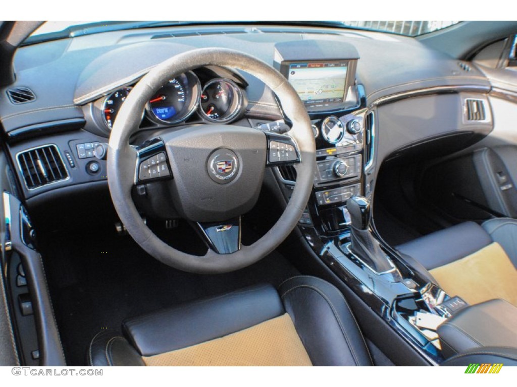 2012 Cadillac CTS -V Coupe Ebony/Saffron Dashboard Photo #76542620