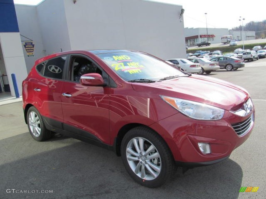 2013 Tucson Limited AWD - Garnet Red / Taupe photo #3