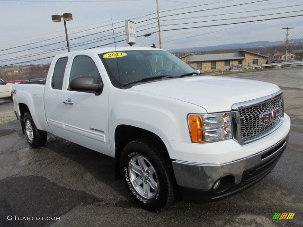Summit White 2011 GMC Sierra 1500 SLE Extended Cab 4x4 Exterior Photo #76550147