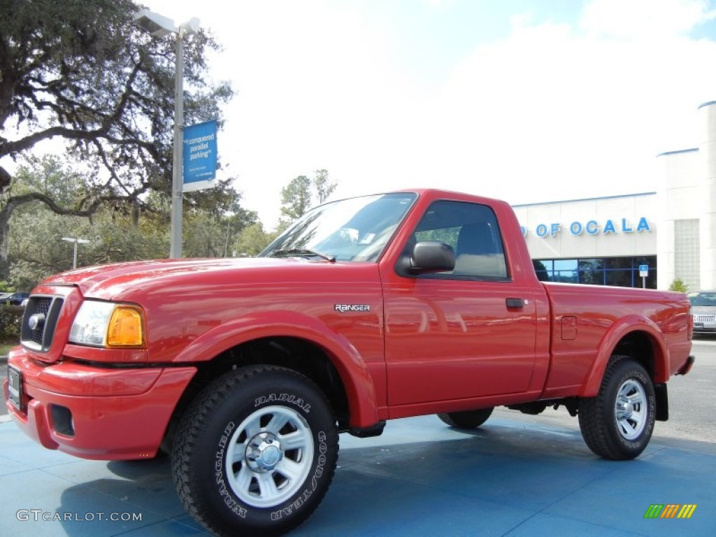 2004 Ranger Edge Regular Cab - Bright Red / Medium Dark Flint photo #1