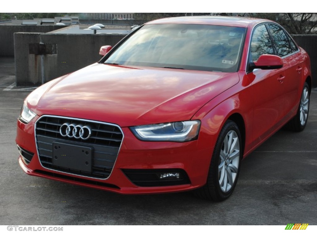 2013 A4 2.0T Sedan - Brilliant Red / Velvet Beige/Black photo #3