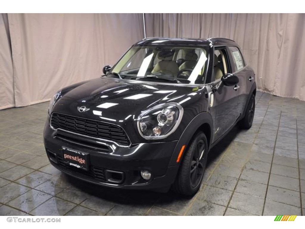 2013 Cooper S Countryman ALL4 AWD - Absolute Black / Polar Beige Gravity Leather photo #1