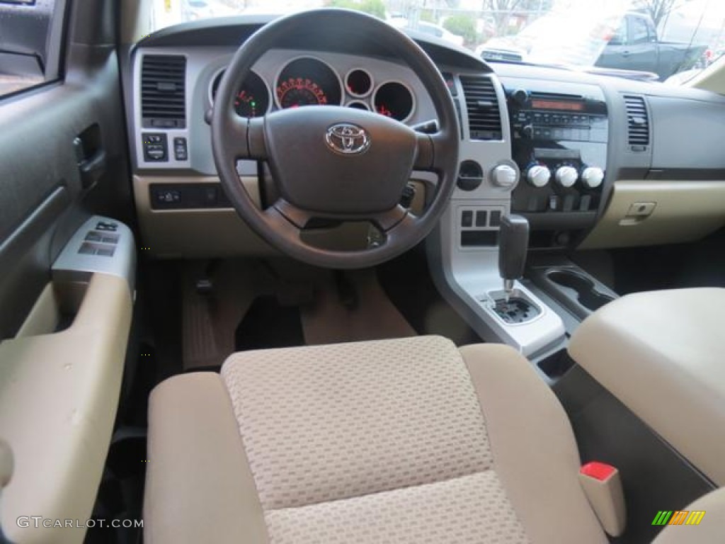 2008 Tundra SR5 TRD Double Cab - Super White / Beige photo #5