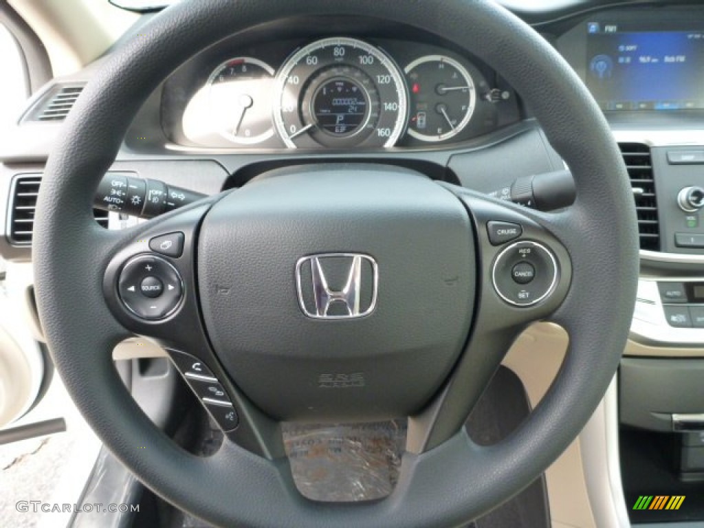 2013 Honda Accord EX Sedan Ivory Steering Wheel Photo #76552643