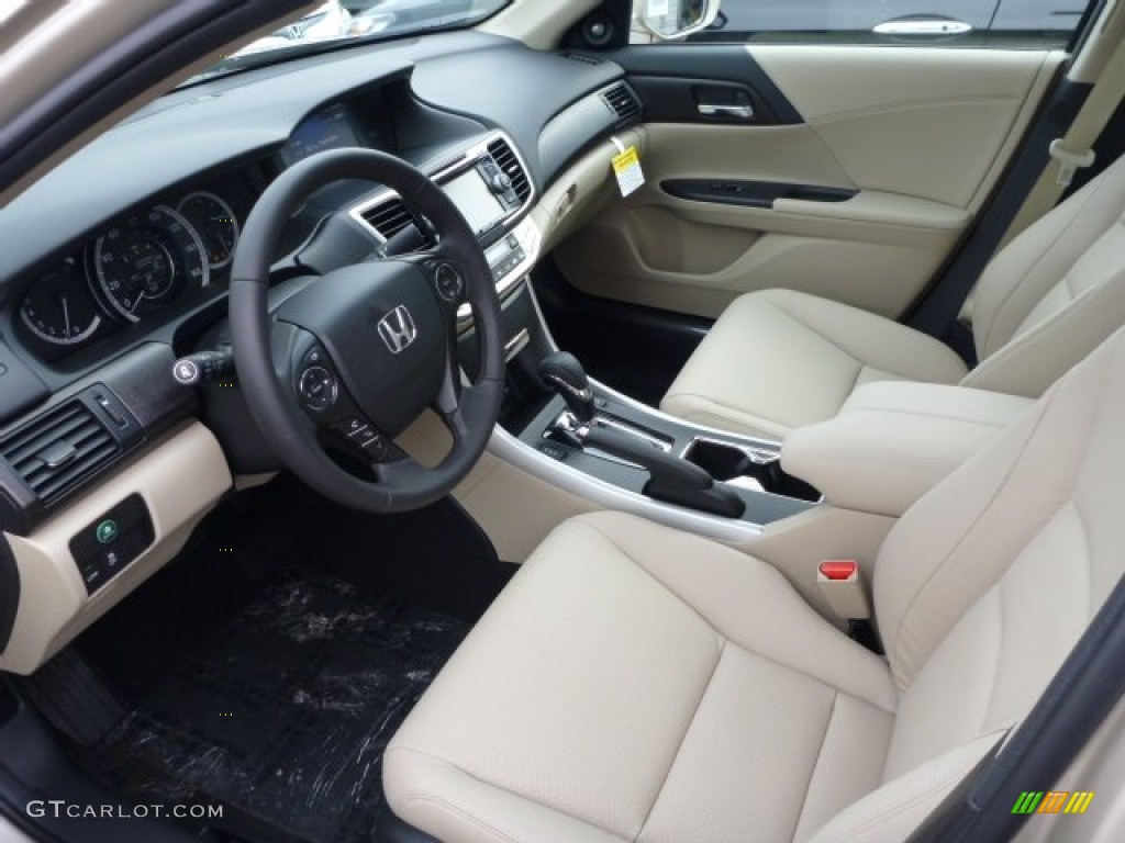 Ivory Interior 2013 Honda Accord Ex L V6 Sedan Photo