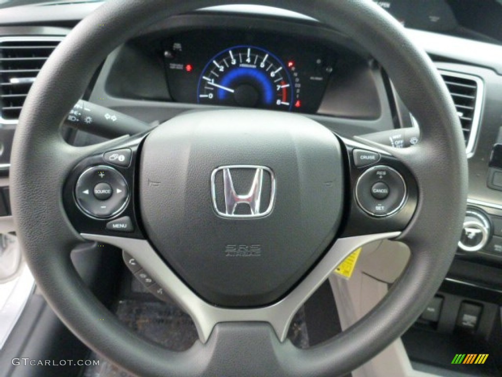 2013 Honda Civic LX Sedan Gray Steering Wheel Photo #76554266