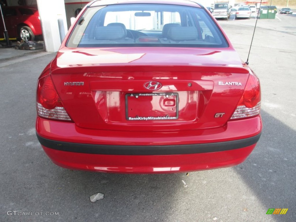 2004 Elantra GT Sedan - Rally Red / Dark Gray photo #6