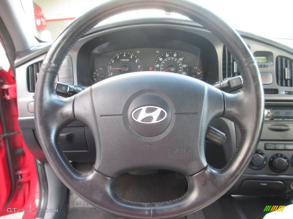 2004 Elantra GT Sedan - Rally Red / Dark Gray photo #20