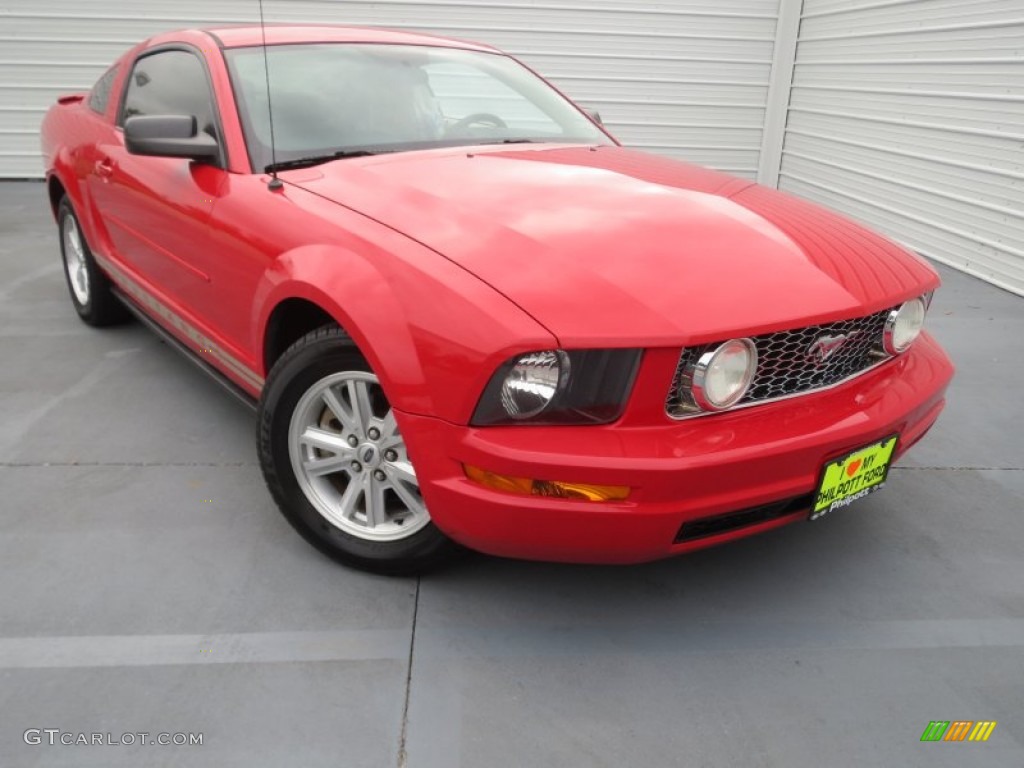 2007 Mustang V6 Deluxe Coupe - Torch Red / Medium Parchment photo #1