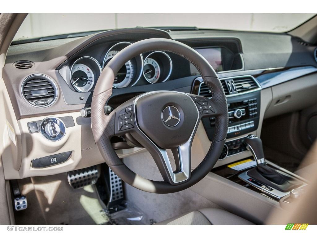 2013 Mercedes-Benz C 250 Sport Almond/Mocha Steering Wheel Photo #76557515