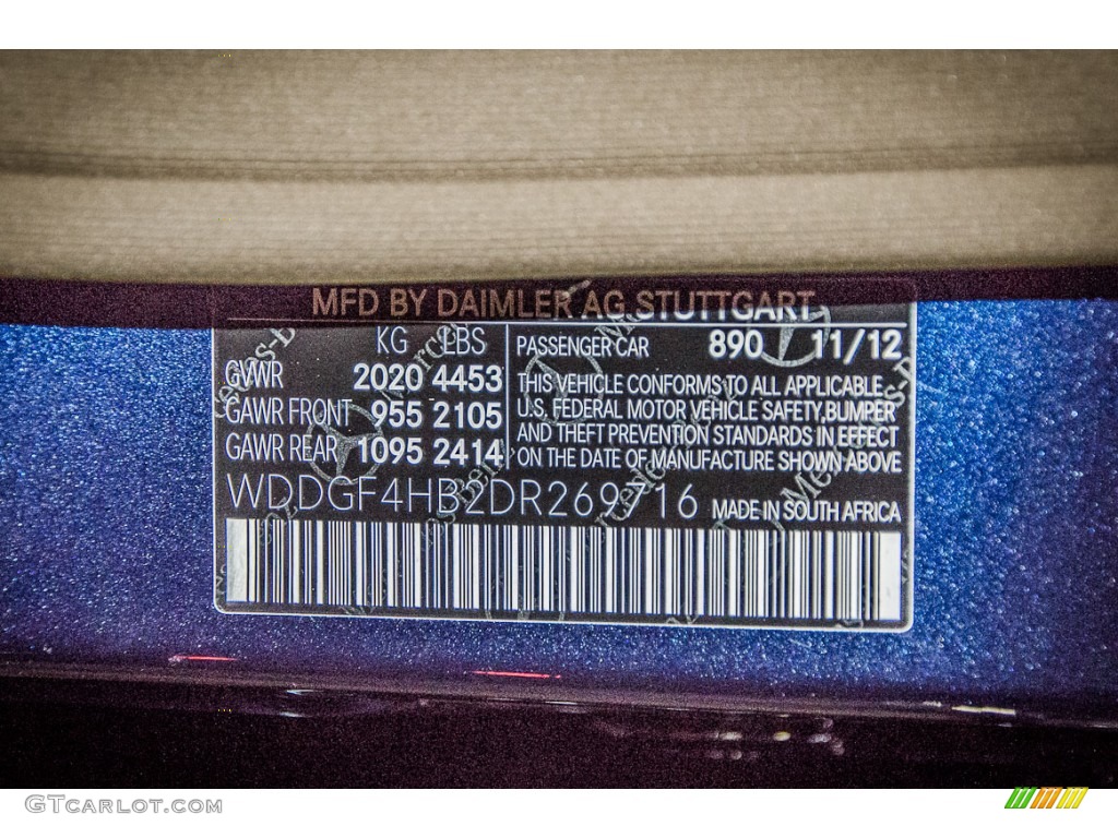 2013 C Color Code 890 for Lunar Blue Metallic Photo #76557572