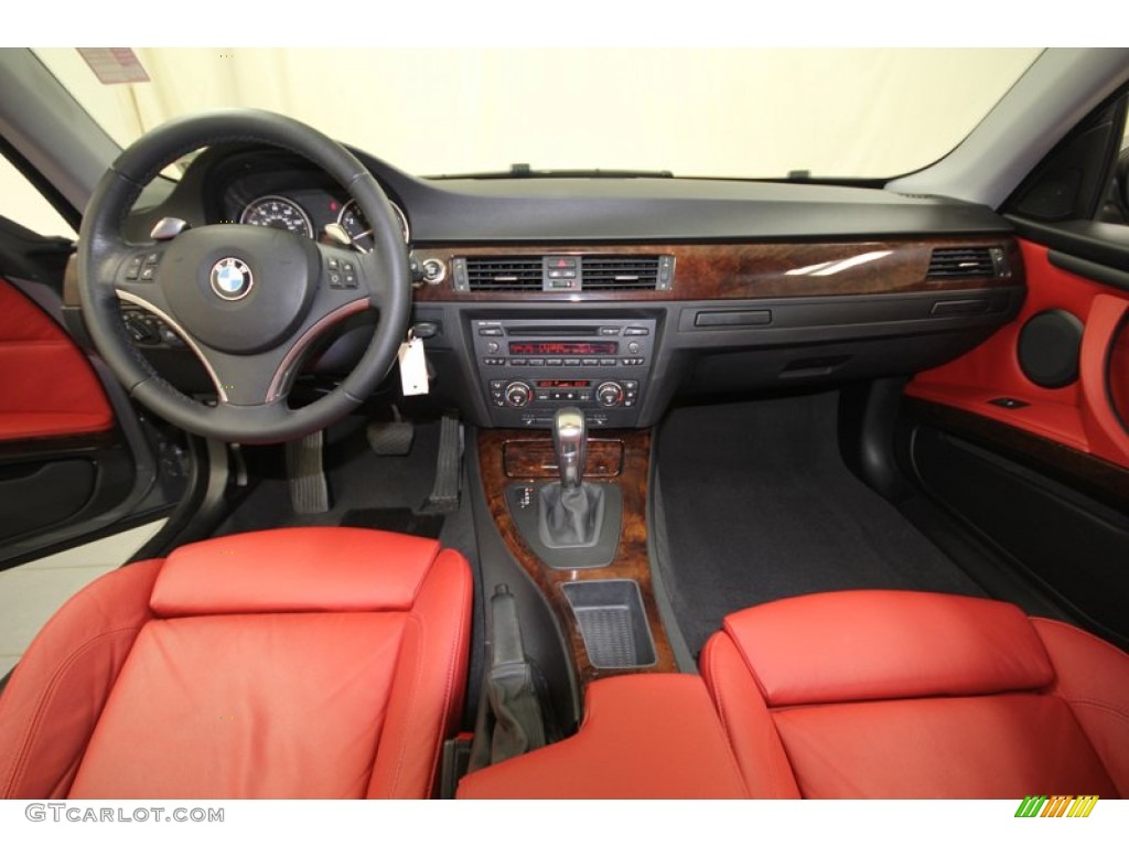 2008 BMW 3 Series 328i Coupe Coral Red/Black Dashboard Photo #76559068