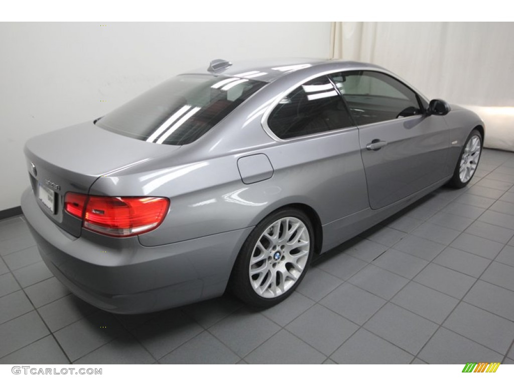 2008 3 Series 328i Coupe - Space Grey Metallic / Coral Red/Black photo #11