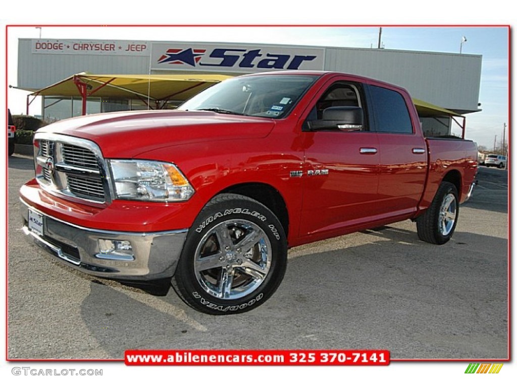 2010 Ram 1500 Lone Star Crew Cab - Flame Red / Dark Slate/Medium Graystone photo #1