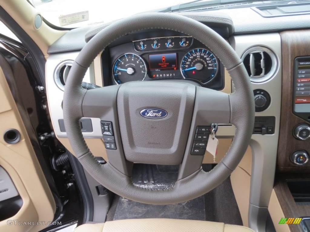 2013 Ford F150 XLT SuperCrew Adobe Steering Wheel Photo #76562027