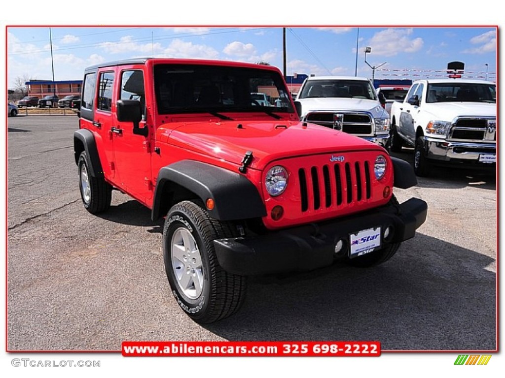 2013 Wrangler Unlimited Sport S 4x4 - Rock Lobster Red / Black photo #9