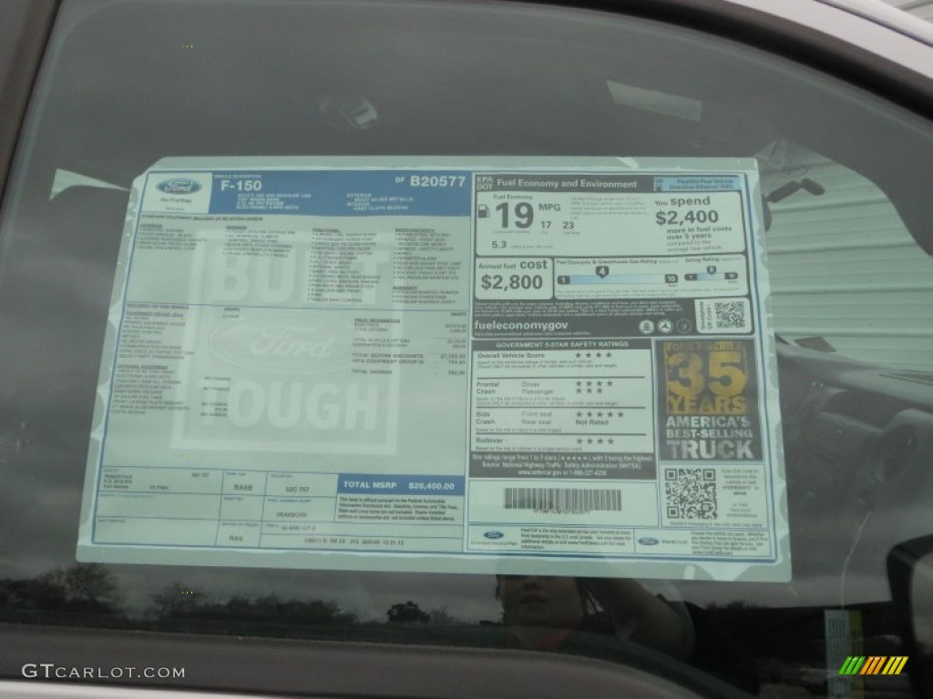 2013 Ford F150 XL Regular Cab Window Sticker Photo #76562417