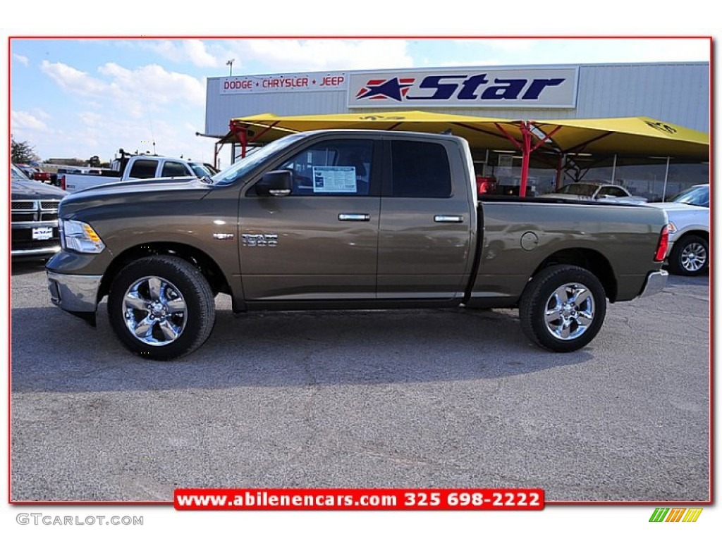 2013 1500 Lone Star Quad Cab 4x4 - Prairie Pearl / Canyon Brown/Light Frost Beige photo #3