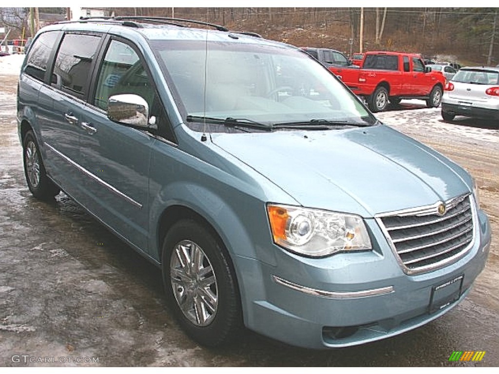 2008 Town & Country Limited - Modern Blue Pearlcoat / Medium Slate Gray/Light Shale photo #12