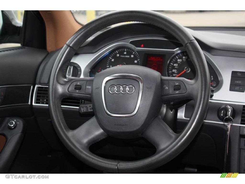 2009 Audi A6 3.2 Sedan Amaretto/Black Steering Wheel Photo #76569824