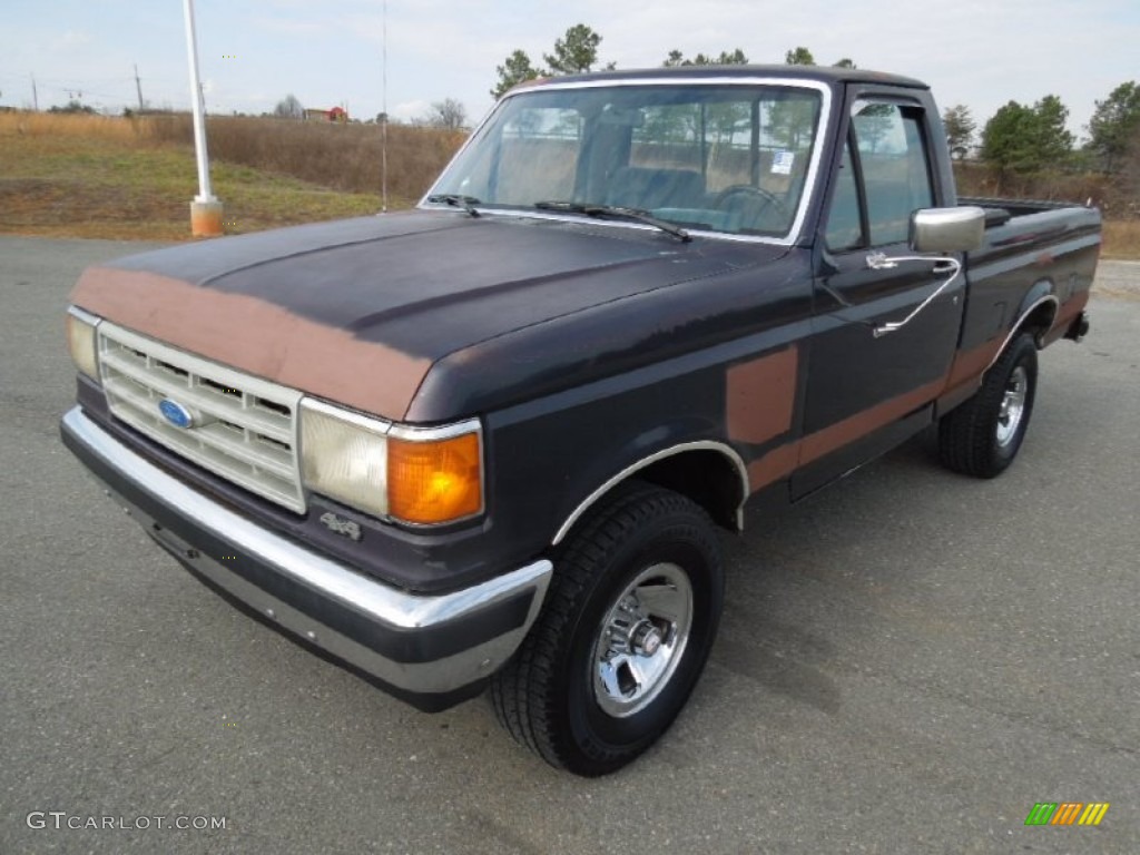 Dark Shadow Blue Metallic 1988 Ford F150 XLT Lariat Regular Cab 4x4 Exterior Photo #76570375