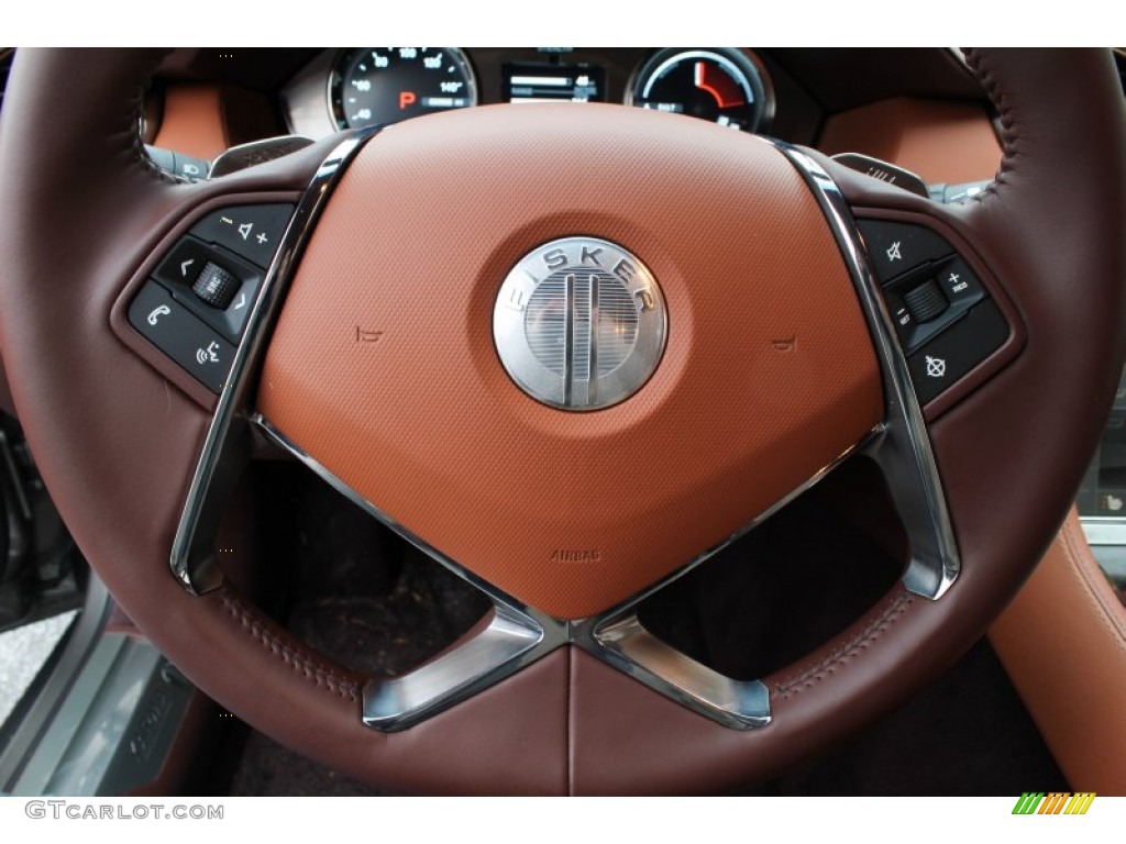 2012 Fisker Karma EcoSport Canyon Tritone Steering Wheel Photo #76570509
