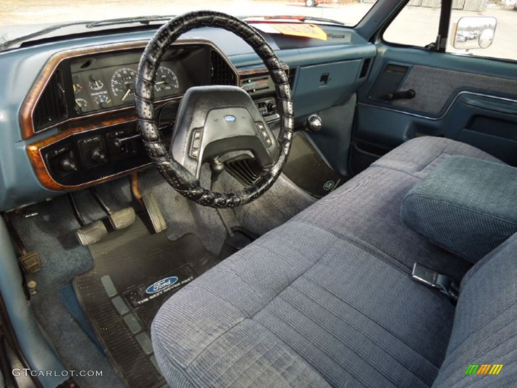 Regatta Blue Interior 1988 Ford F150 XLT Lariat Regular Cab 4x4 Photo #76570962