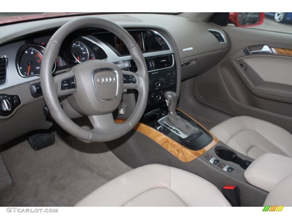 Linen Beige Interior 2010 Audi A5 2.0T Cabriolet Photo #76572377