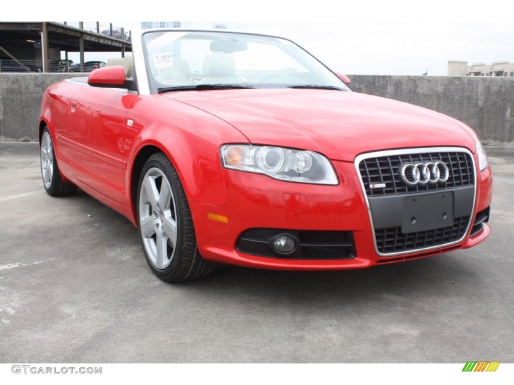 2009 A4 2.0T Cabriolet - Misano Red Pearl Effect / Beige photo #1