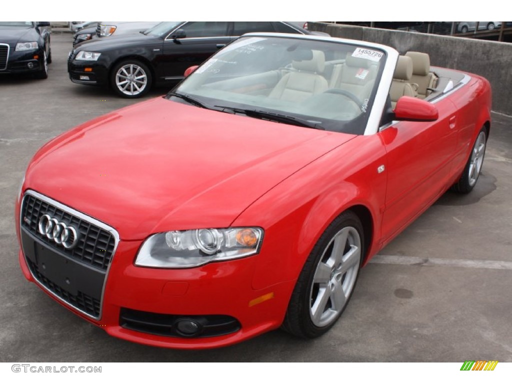 2009 A4 2.0T Cabriolet - Misano Red Pearl Effect / Beige photo #3