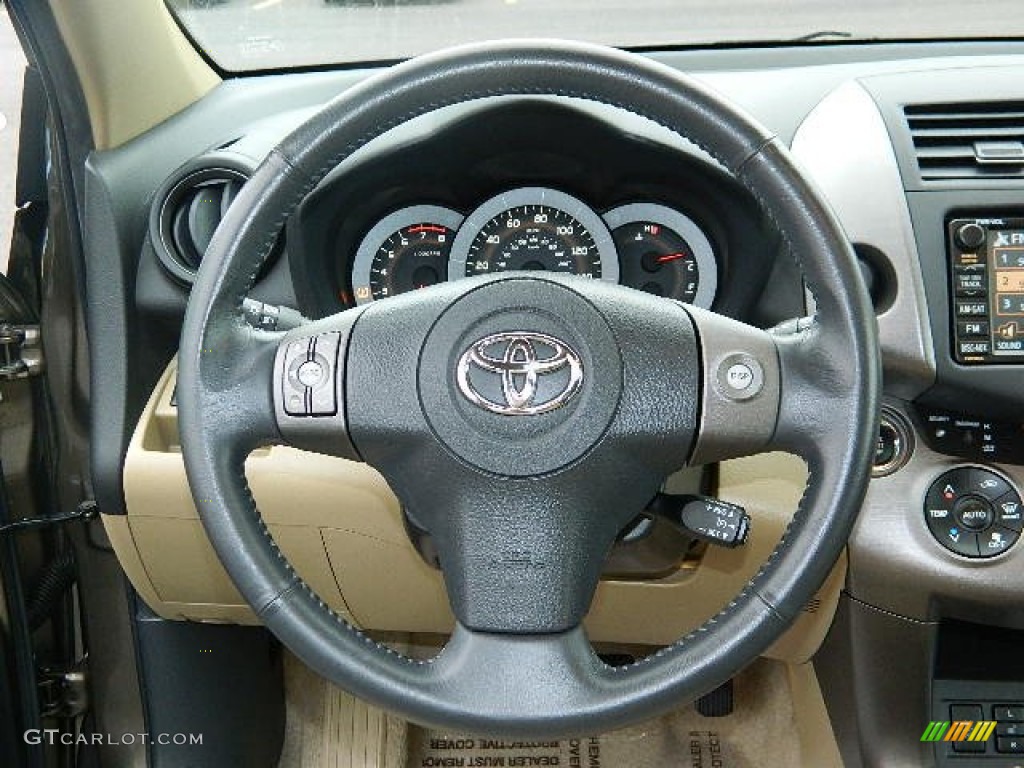 2010 Toyota RAV4 Limited Sand Beige Steering Wheel Photo #76573567