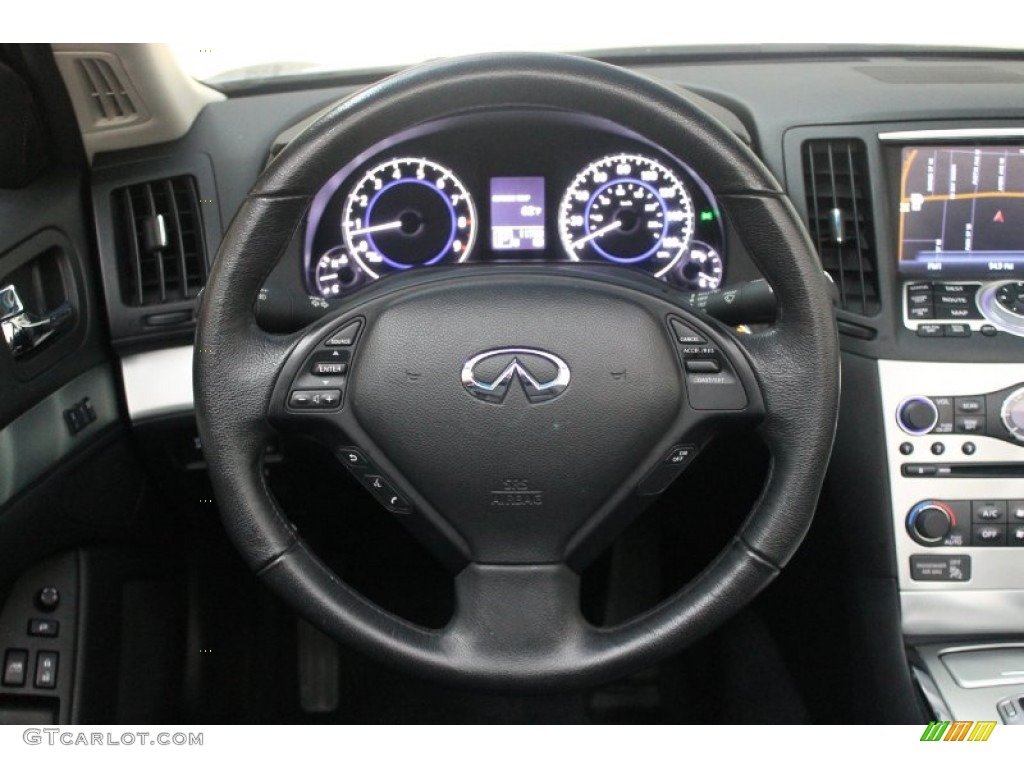 2010 Infiniti G 37 Convertible Graphite Steering Wheel Photo #76573888