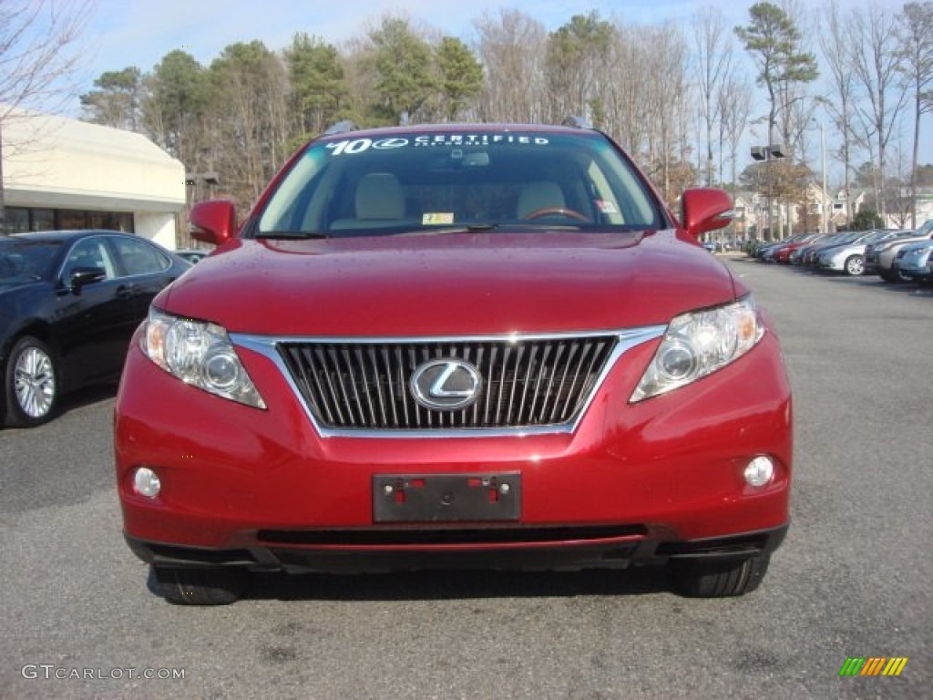 2010 RX 350 AWD - Matador Red Mica / Parchment/Brown Walnut photo #8