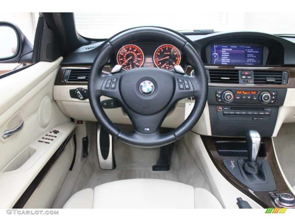 2010 BMW 3 Series 335i Convertible Cream Beige Dashboard Photo #76574800