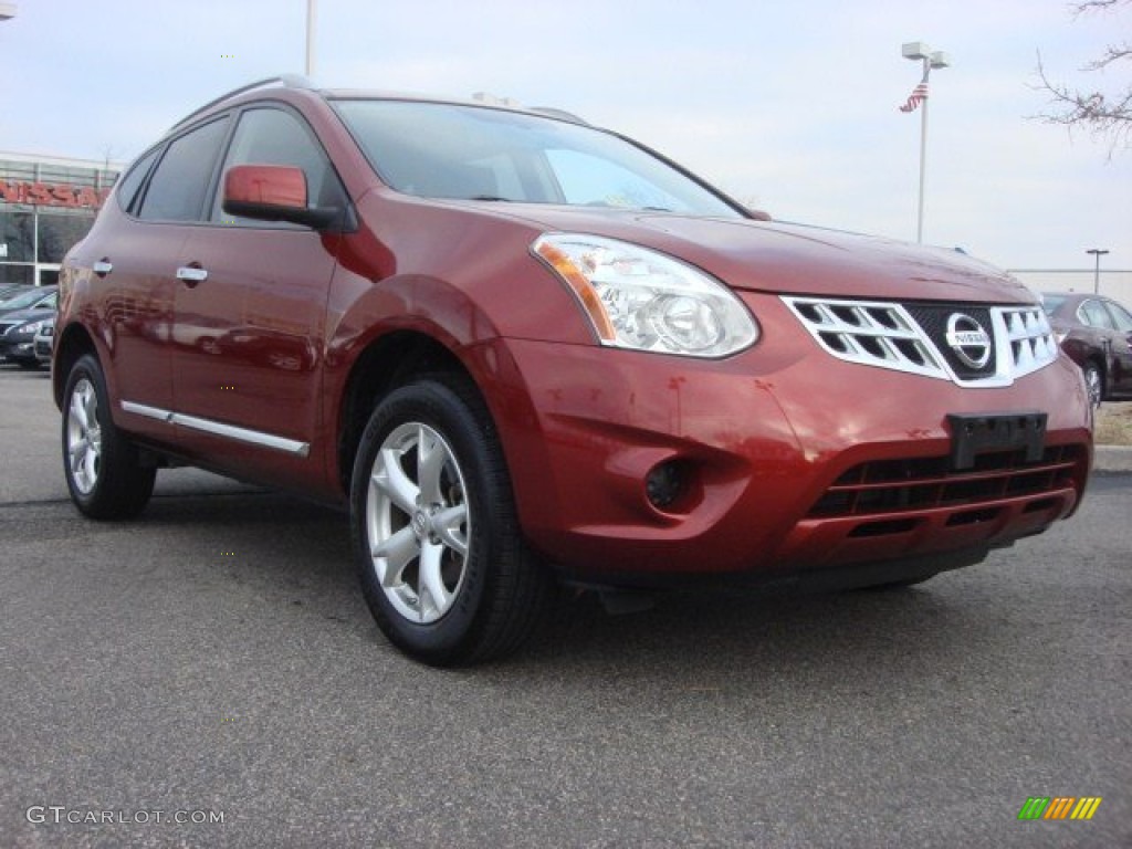 2011 Rogue SV - Cayenne Red / Black photo #1