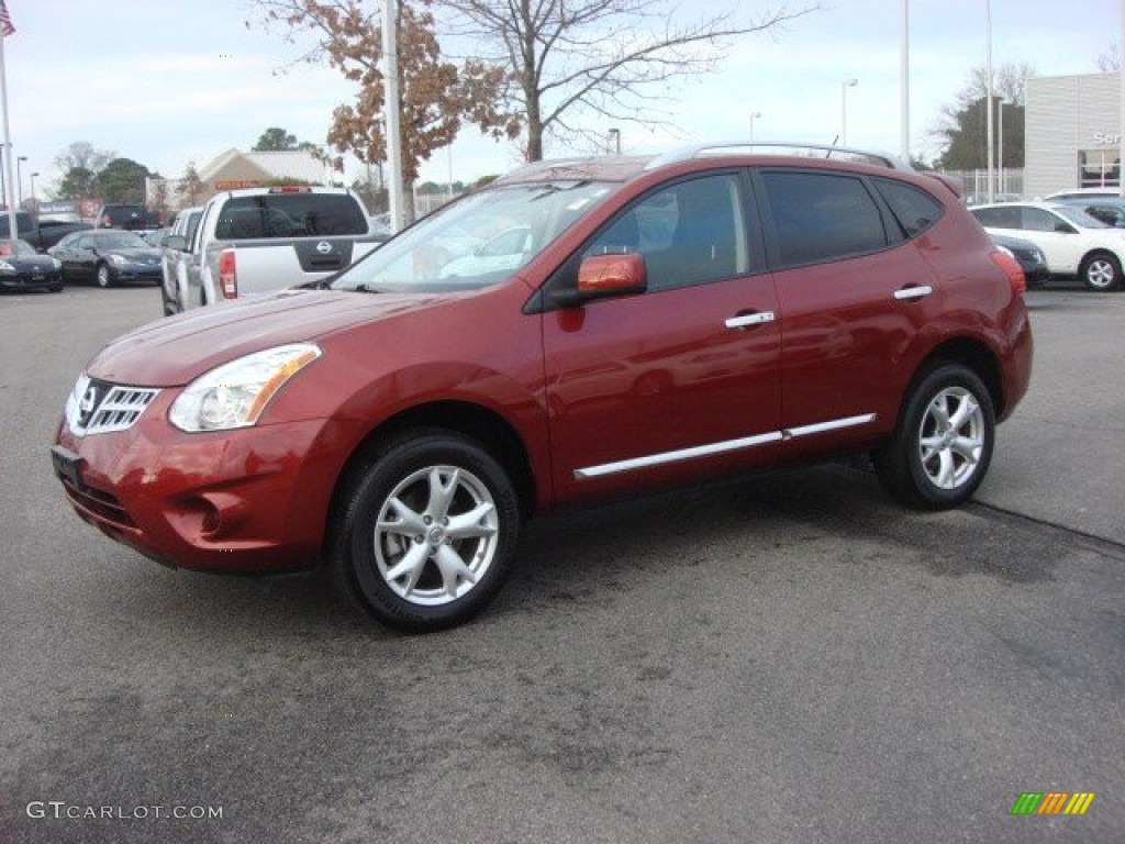 2011 Rogue SV - Cayenne Red / Black photo #6