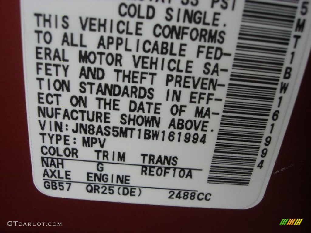 2011 Rogue SV - Cayenne Red / Black photo #27