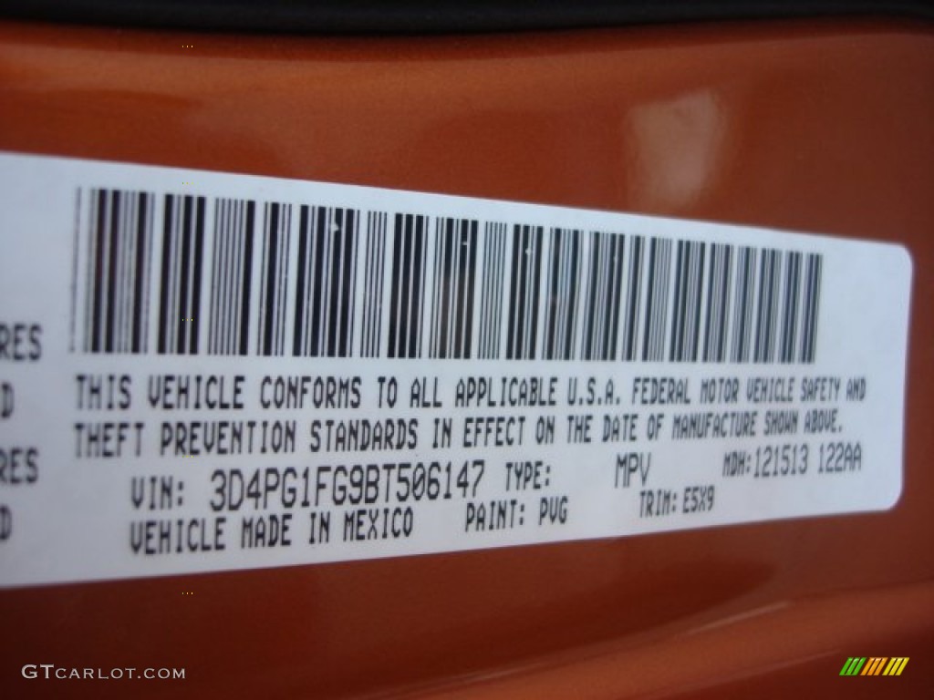 2011 Journey Color Code PVG for Mango Tango Pearl Photo #76576948