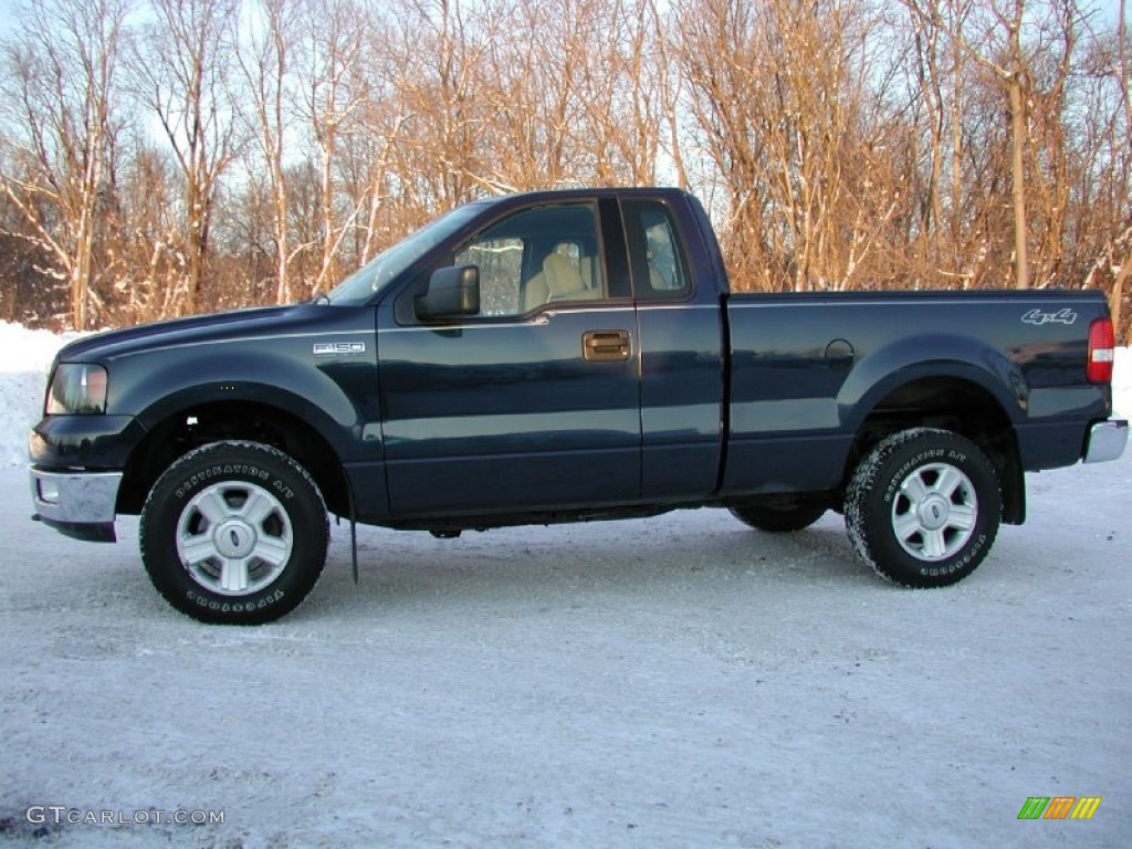 2004 F150 XLT Regular Cab 4x4 - True Blue Metallic / Medium/Dark Flint photo #3