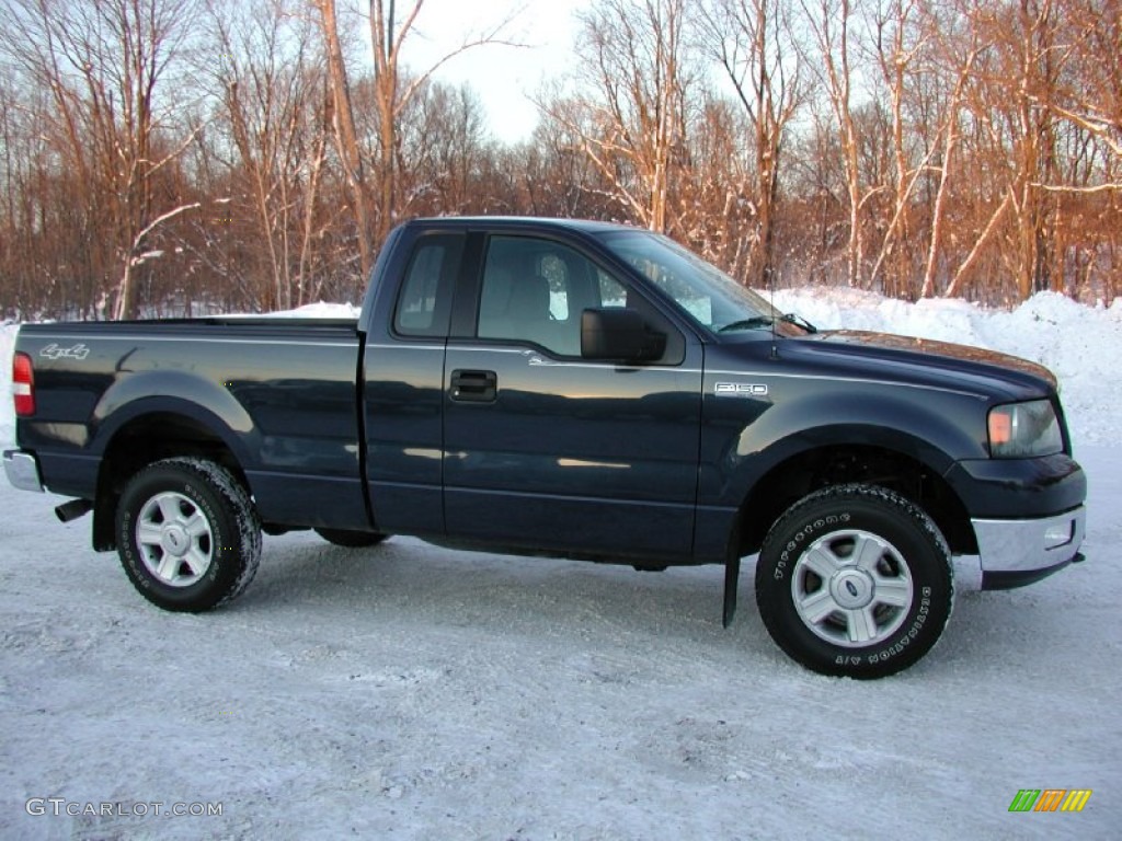 2004 F150 XLT Regular Cab 4x4 - True Blue Metallic / Medium/Dark Flint photo #16