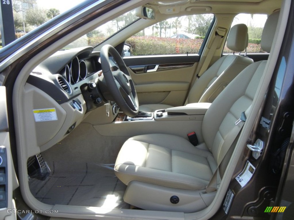 Almond Beige Interior 2013 Mercedes-Benz C 250 Sport Photo #76579141