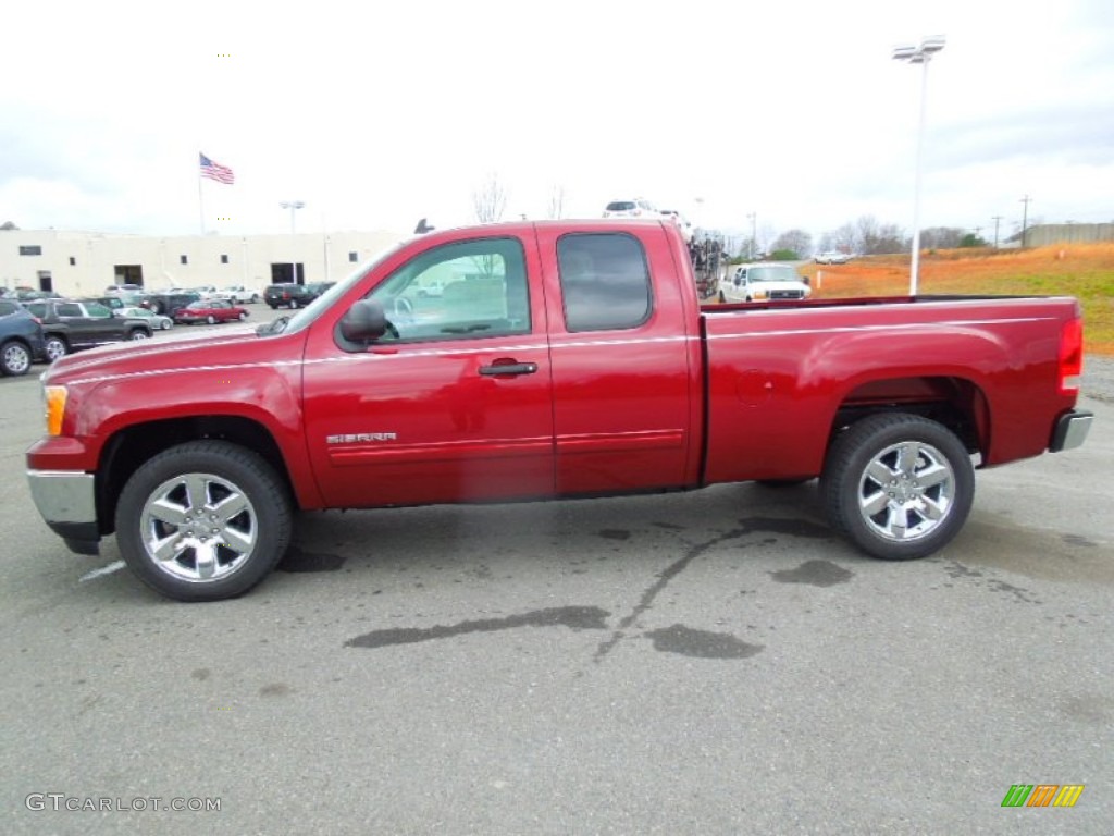 2013 Sierra 1500 SLE Extended Cab - Sonoma Red Metallic / Ebony photo #2