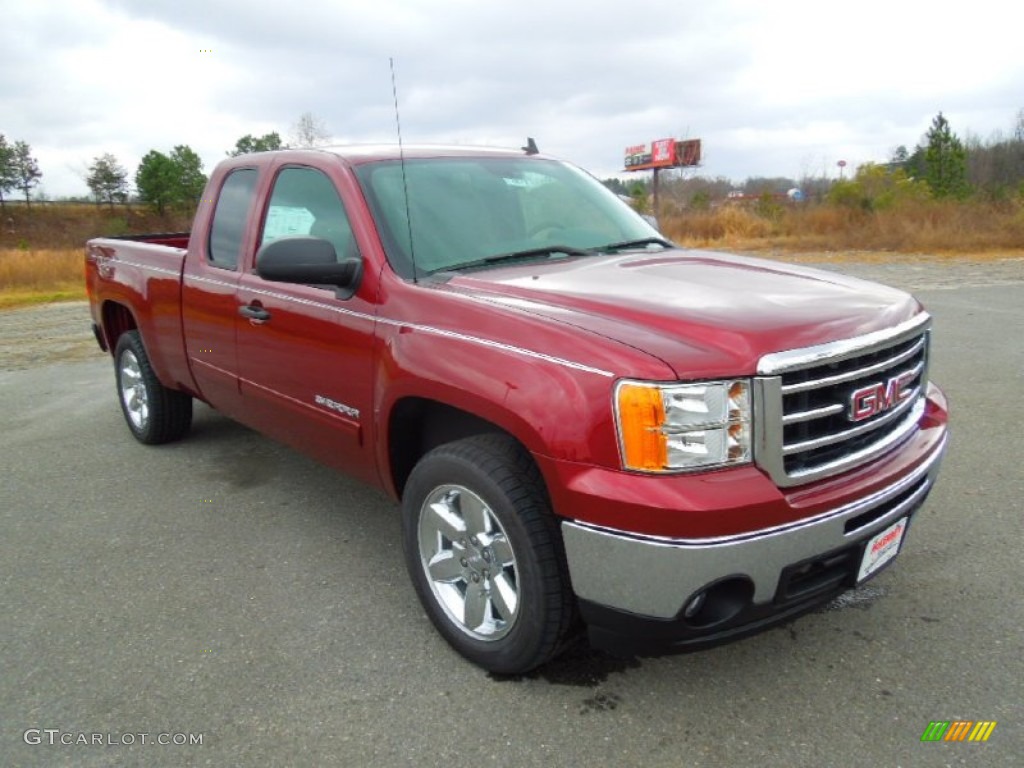 2013 Sierra 1500 SLE Extended Cab - Sonoma Red Metallic / Ebony photo #6