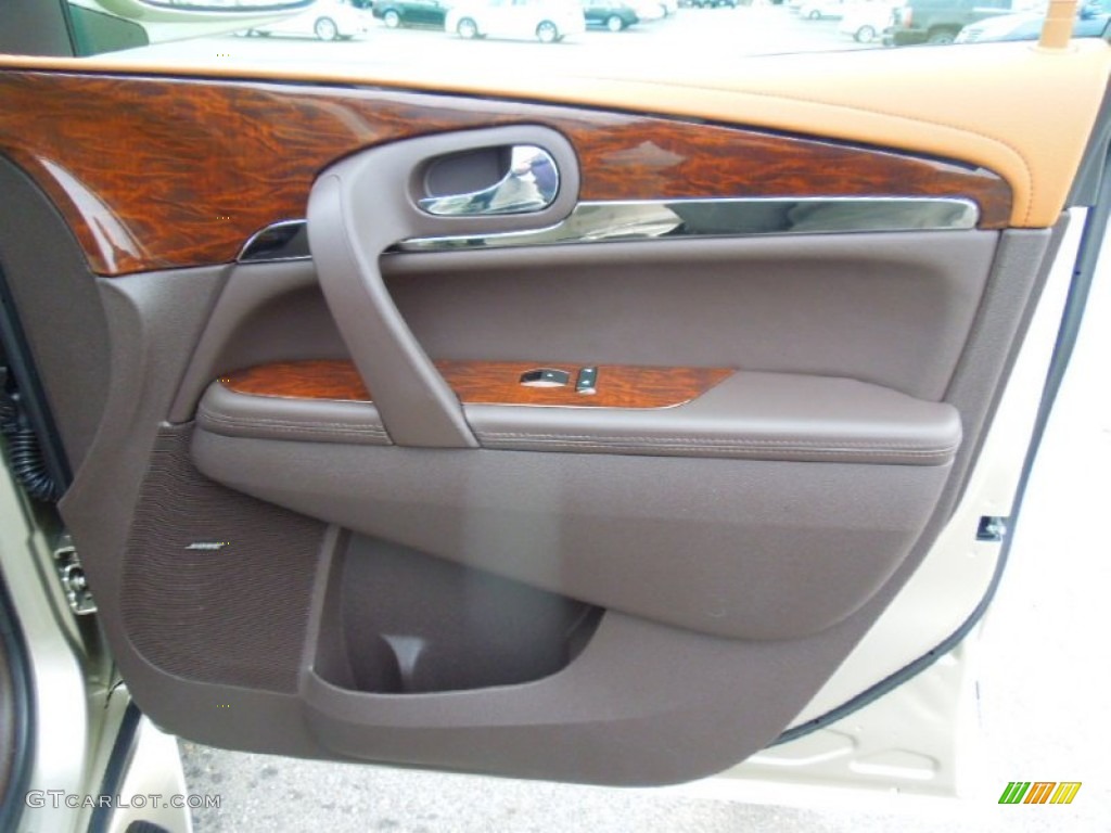 2013 Buick Enclave Leather Choccachino Leather Door Panel Photo #76580981