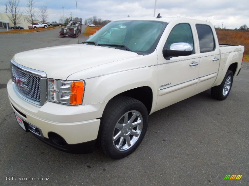 2013 Sierra 1500 Denali Crew Cab AWD - White Diamond Tricoat / Cocoa/Light Cashmere photo #1