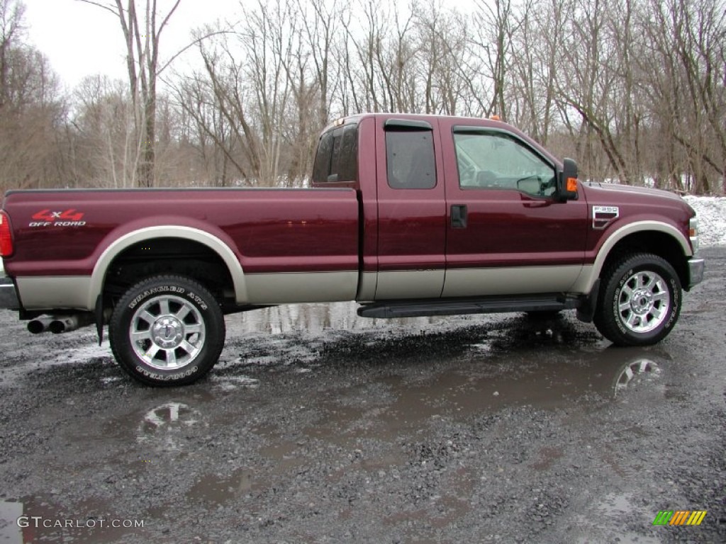 2008 F350 Super Duty Lariat SuperCab 4x4 - Dark Toreador Red / Camel photo #1