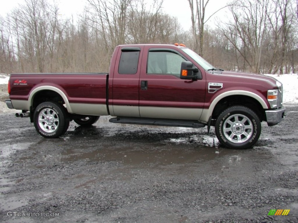 Dark Toreador Red 2008 Ford F350 Super Duty Lariat SuperCab 4x4 Exterior Photo #76582435