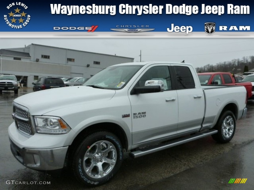 2013 1500 Laramie Quad Cab 4x4 - Bright White / Canyon Brown/Light Frost Beige photo #1