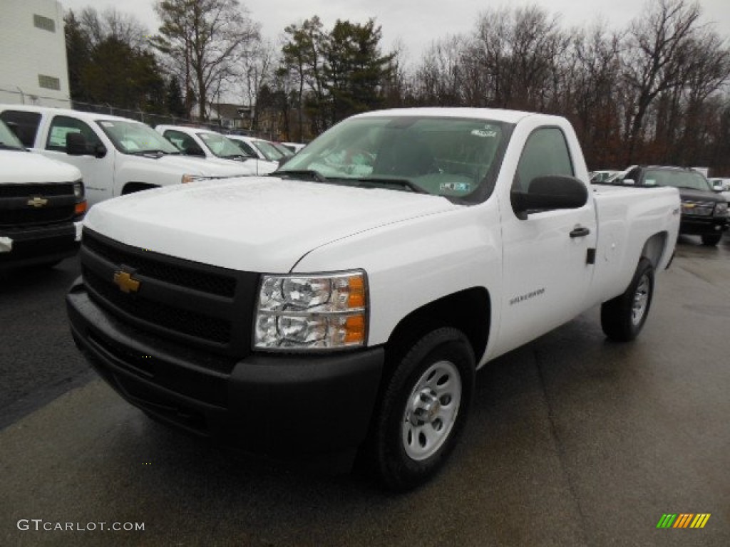 2013 Silverado 1500 Work Truck Regular Cab 4x4 - Summit White / Dark Titanium photo #2