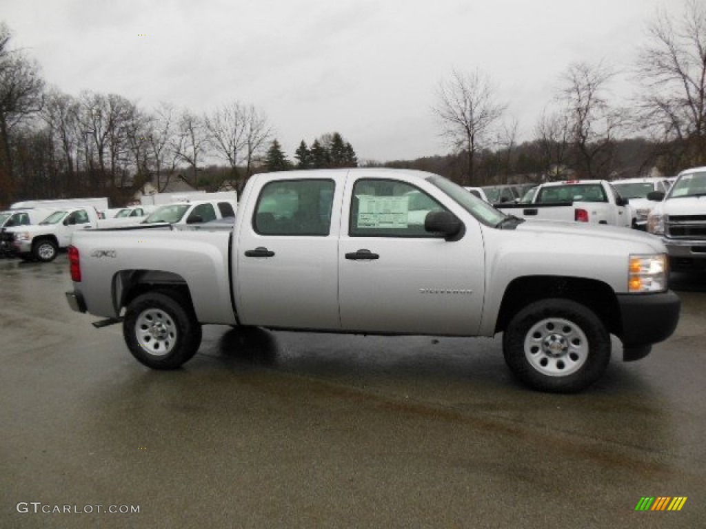 Silver Ice Metallic 2013 Chevrolet Silverado 1500 Work Truck Crew Cab 4x4 Exterior Photo #76585867